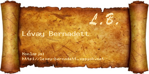 Lévay Bernadett névjegykártya